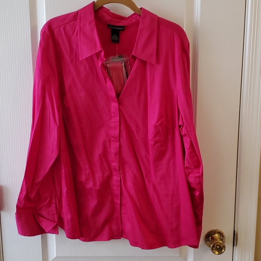 Lane Bryant long sleeve button up blouse